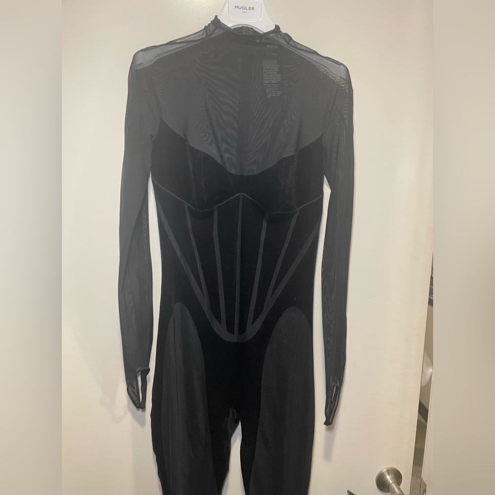 Mugler Black Sheer Jumpsuit - Picture 6 of 15